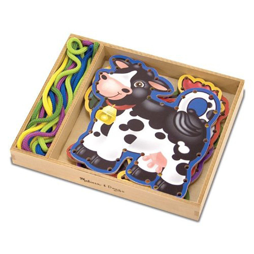 Melissa & Doug Lace & Trace Farm Animals | Wooden Lacing Cards