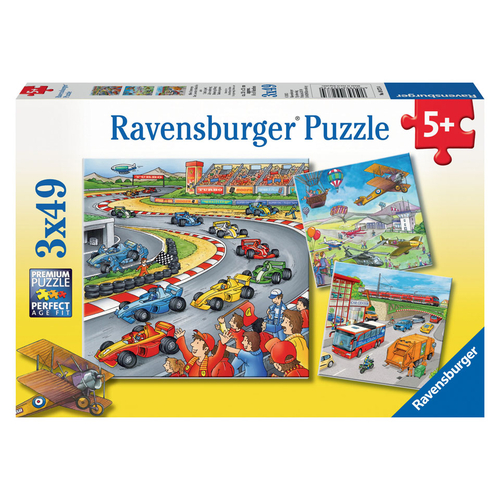 Ravensburger Moving Vehicles Jigsaw Puzzle 3x49pc SetRavensburger Kids