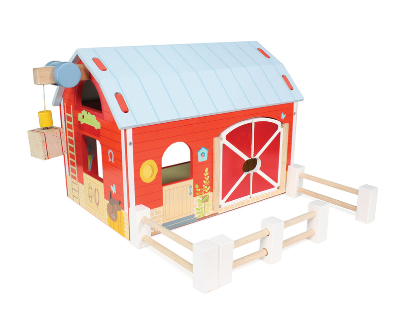 large wooden farm set