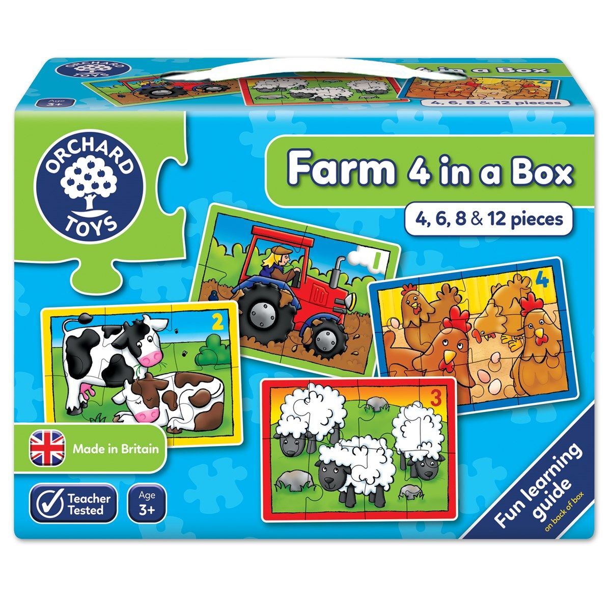 Orchard Toys Farm 4 in a Box Jigsaw Puzzle 4, 6, 8 & 12pc Educational Puzzles and Toys Australia