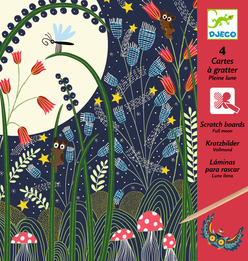 Djeco Full Moon Scratch Cards Kids Art & Craft Activity Kit AU