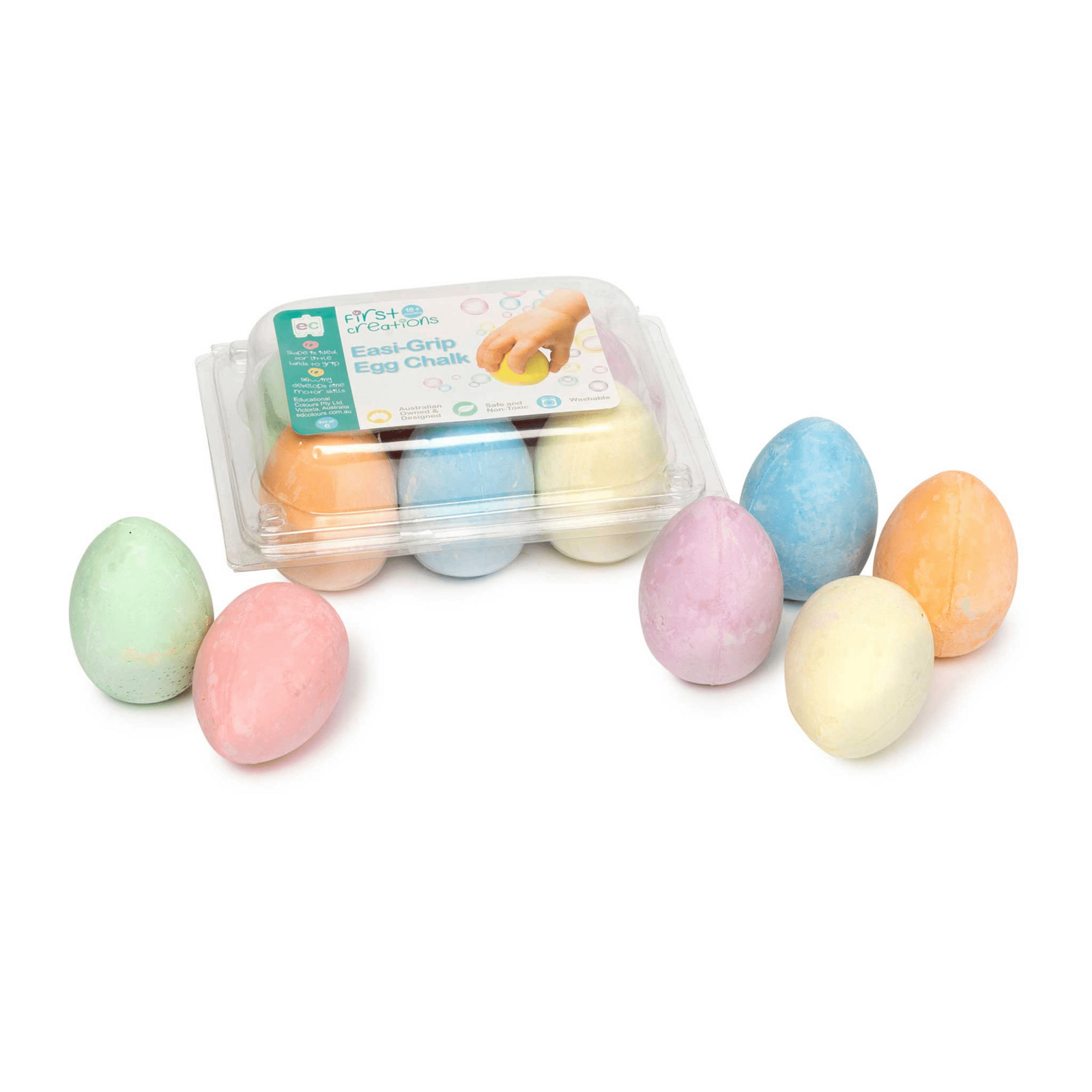 Educational Colours EasiGrip Egg Chalk Set Art & Craft Supplies for