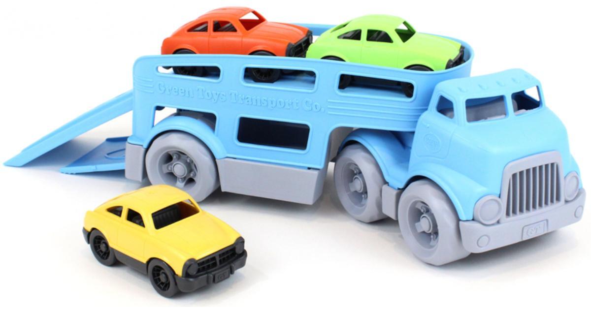 green toys car carrier