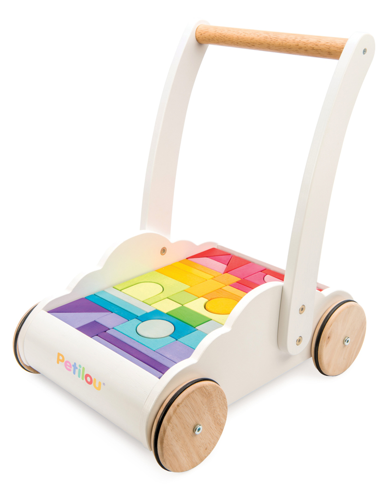 wooden block trolley walker