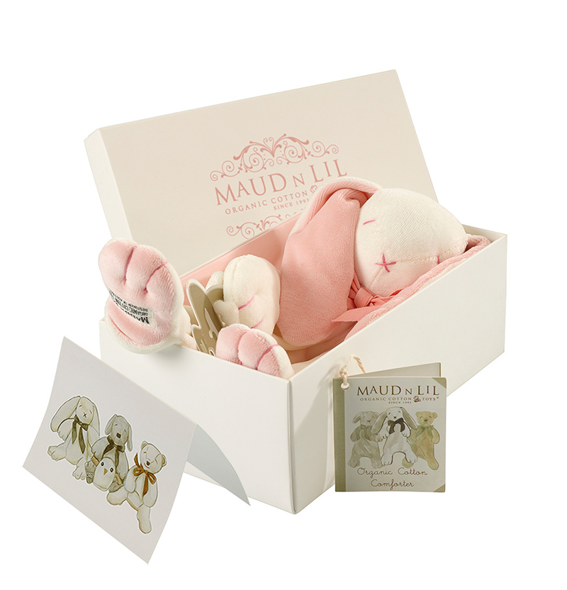 Maud N Lil Organic Cotton Baby Comforter Rose The Bunny Baby