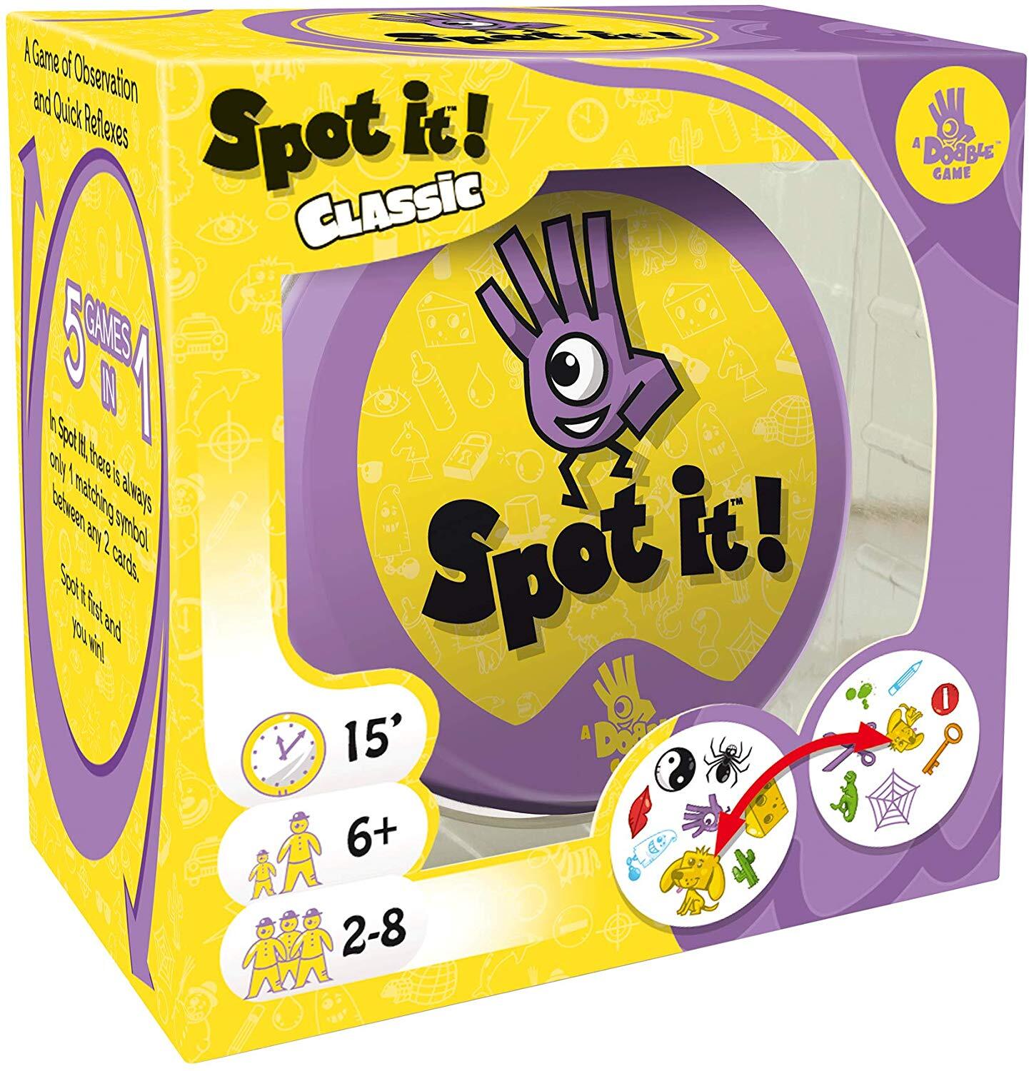 Spot it Dobble Family Friend Fun 5 Spiele in 1 Kartenspiel Kids Indoor Outdoor 