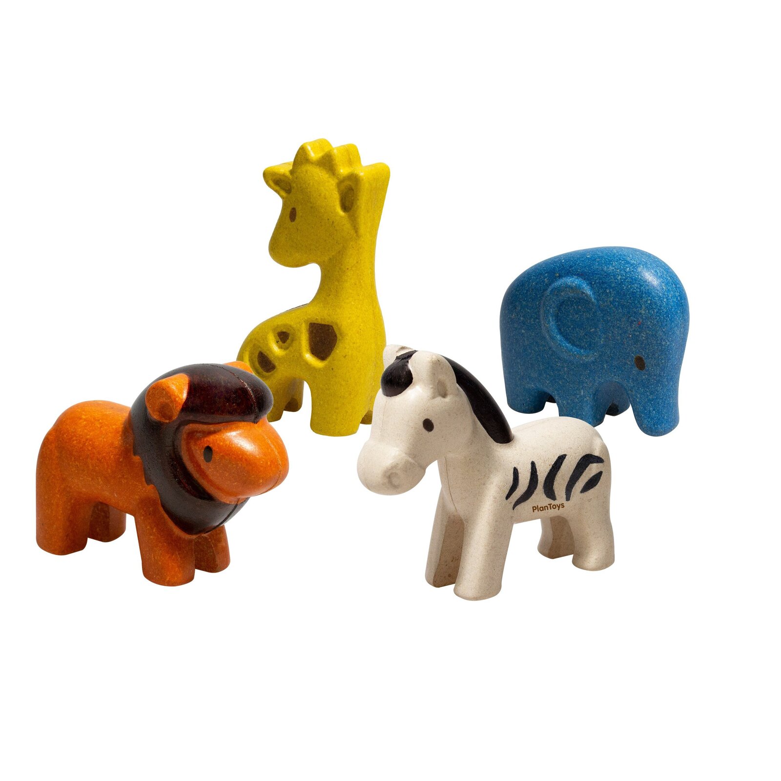 Plan Toys Wild Animals Set Eco-friendly Wooden Play Animals 