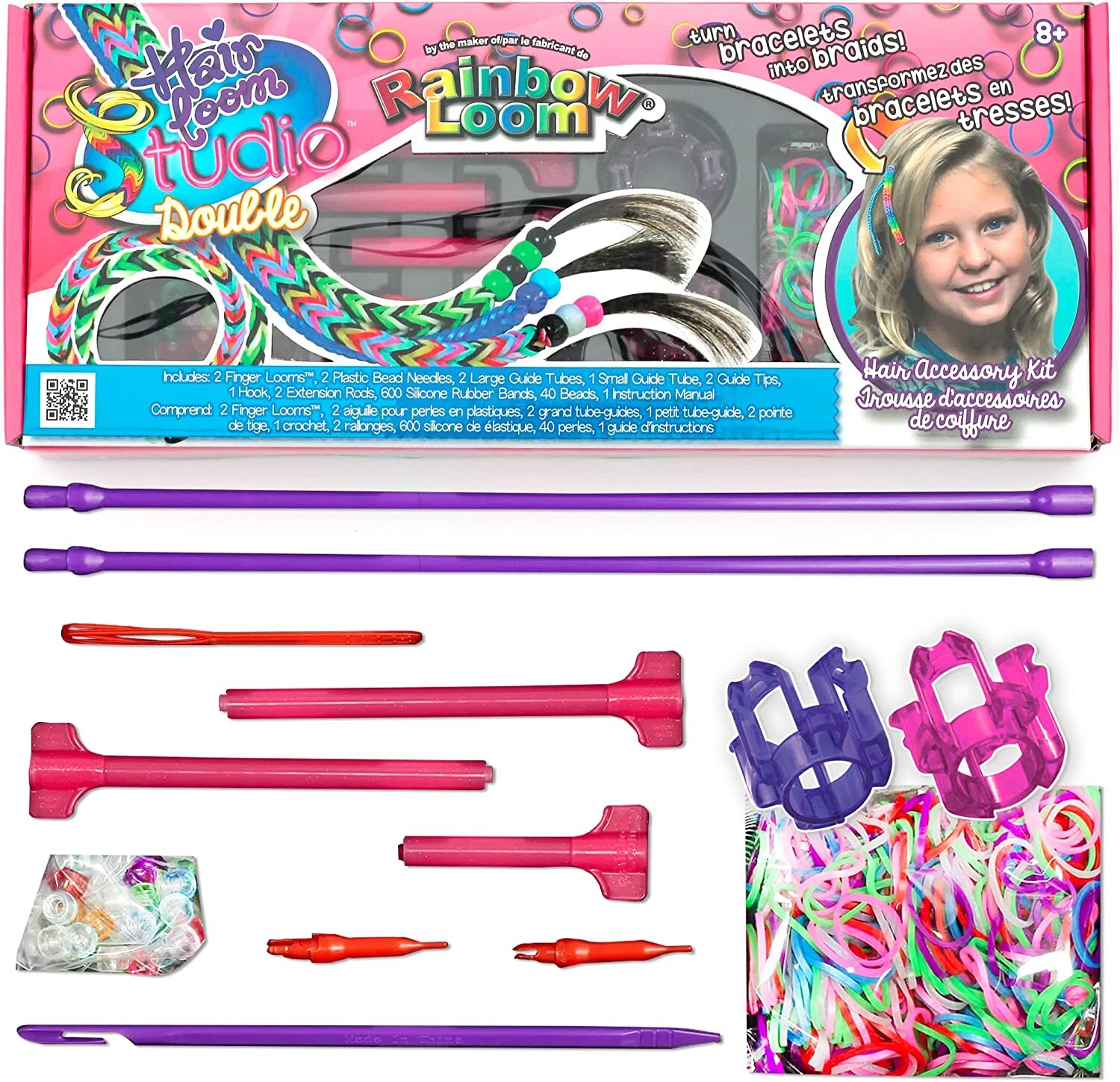 Rainbow Loom Hair Loom Studio Kit and Finger Looms | Hair Loom Kit for ...