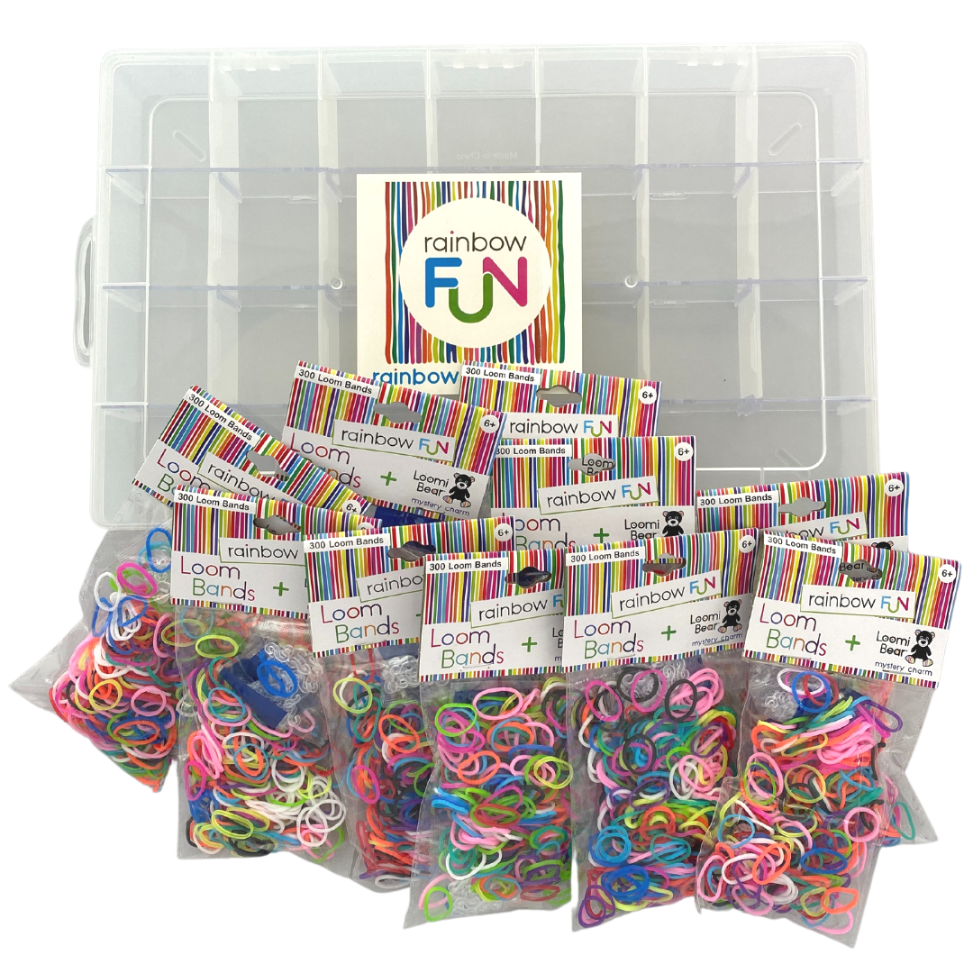 Rainbow Loom Bands Craft Storage Box & Loom Charms Mega Pack | Rainbow ...