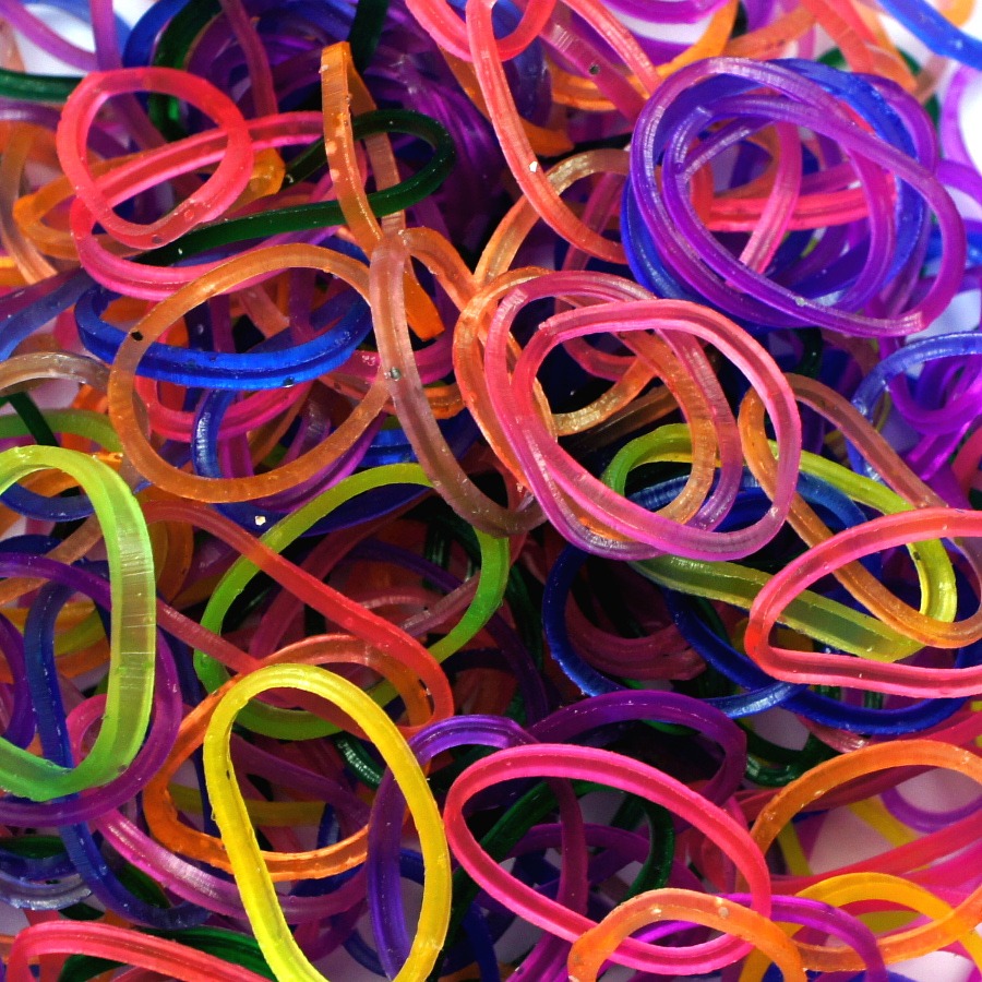 Glitter Jelly Loom Bands Green Blue Pink PurpRainbow Fun Australia