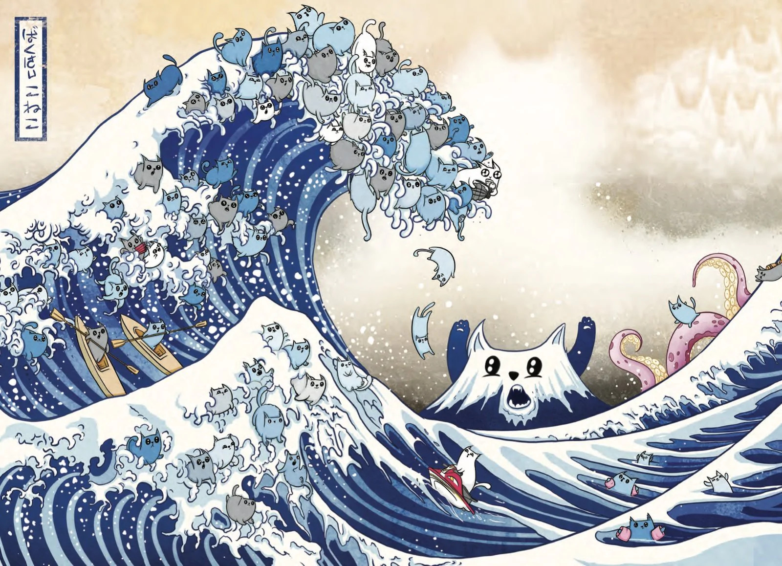 Exploding Kittens Puzzle The Great Wave Off CatAGawa 1,000 pieces