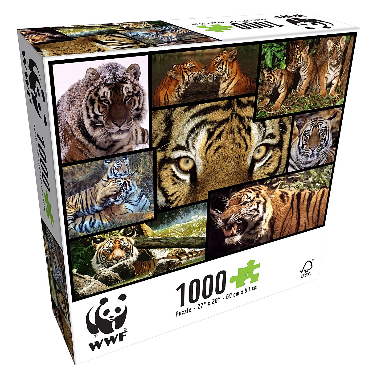WWF Tigers Jigsaw Puzzle 1000pc Adult & Kids Animal Jigsaw Puzzles