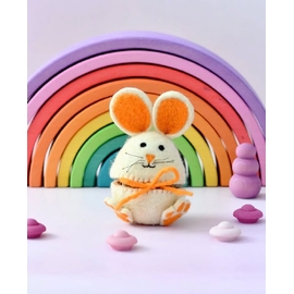 Zara Treasures Felt Egg Cover - Hopping Bunny With Orange Ears