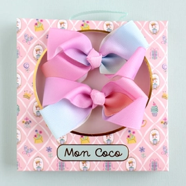 Mon Coco Bows Pastel Rainbow - Hair Clips