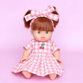 Blush Cherry Gingham Dolls Dress 