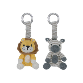 Zebra & Lion - 2pk Stroller Toy
