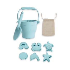 Silicone 8pc Bucket & Spade Set - Light Blue