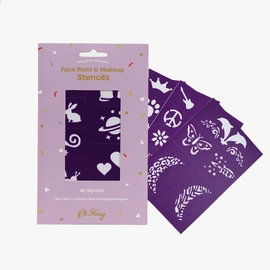 Oh Flossy Reusable Adhesive Face & Paint Makeup Stencils - Purple