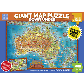 Blue Opal Wild Australia - Down Under Giant Map Jigsaw Puzzle 300pc