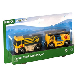 BRIO Tanker Truck with Wagon | Wooden 2 Piece Set