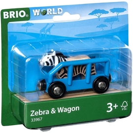 BRIO Safari Zebra and Wagon | Wooden 2 Piece Set