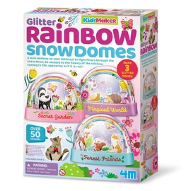 4M Mini Glitter Rainbow Snow Domes