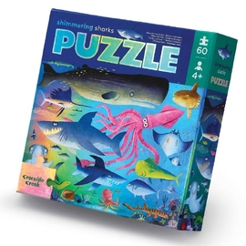 Crocodile Creek - Foil Puzzle 60pc Shimmering Shark