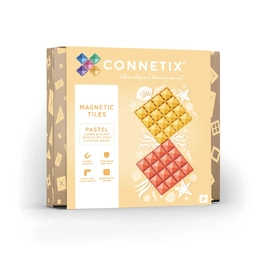 Connetix Tiles Pastel Lemon & Peach Base Plate 2 Pack
