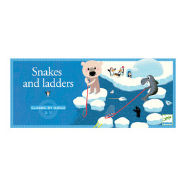 Djeco Snakes & Ladders Board Game with Wooden Game Pieces