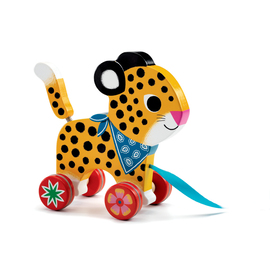 Djeco Greta Leopard Pull-Along Wooden Toy