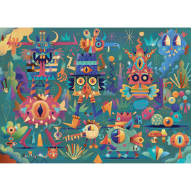 Djeco Monster Party 50pc Wizzy Puzzle