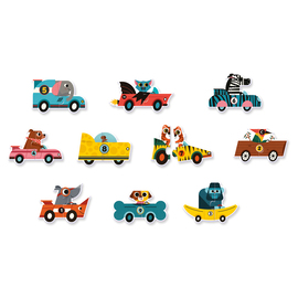 Djeco Duo Puzzle | Racing Cars 10 x 2pc Puzzles