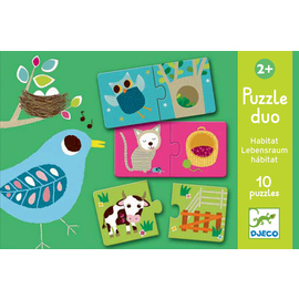 Djeco Duo Puzzle | Habitat 10 x 2pc Puzzle Set