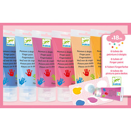 Djeco Finger Paints - 6 Pk Assorted Sweet Pastel Colours