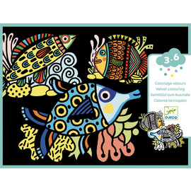 Djeco Pretty Fishes Velvet Colouring Art Kit
