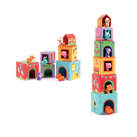 Djeco Topanifarm Stacking Cubes & Animal Figurines