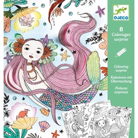 Djeco Colouring Surprise - Under the Ocean | Pop-Up Mermaid Colouring Activity Kit