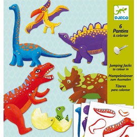 Djeco Jumping Jacks Dinosaur Puppets Paper Craft Kit