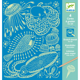 Djeco Sea Life Glow In The Dark Scratch Cards