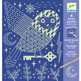 Djeco At Night Glow In The Dark Scratch Cards