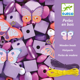 Djeco Colourful Butterfly Wooden Beads