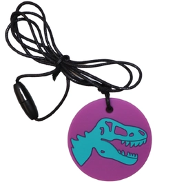 Dino Pendant Chew necklace - Purple And Green