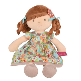 Bonikka Rag Doll - Summer Flower Kids Doll with Brunette Hair