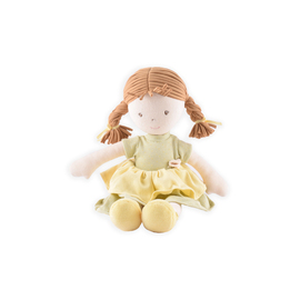 Bonikka Rag Doll - Honey with Light Brown Hair and Green Cotton Dress