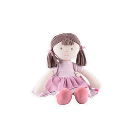 Bonikka Rag Doll - Brook with Brown Hair and Pink Cotton Dress