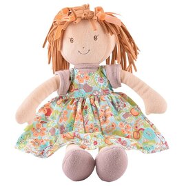 Bonikka Doll - Libby Lu Rag Doll with Brown Hair & Floral Dress