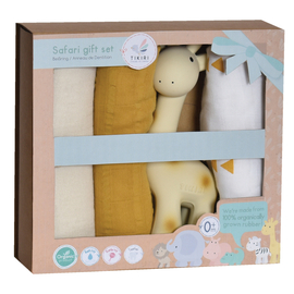 Tikiri Organic Giraffe & Muslin Wraps Baby Gift Set