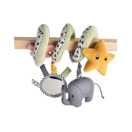 Tikiri Elephant Spiral Pram Toy | Organic Cotton Baby Toy