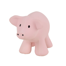 Tikiri My First Farm Animals - Pig | Natural Rubber Rattle & Teether Toy