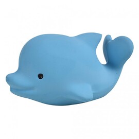 Tikiri My First Ocean Buddies | Natural Rubber Rattle & Teether Toy - Dolphin